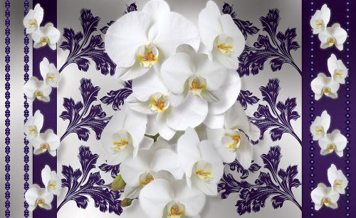 Virág minta poszter, fotótapéta Vlies (312 x 219 cm)