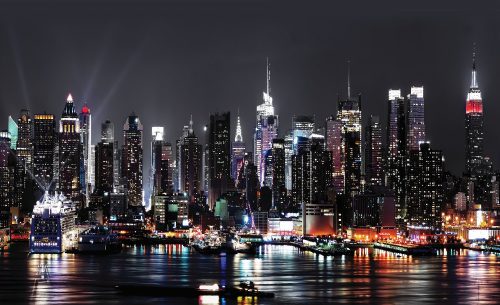 New York éjjel poszter, fotótapéta Vlies (312 x 219 cm)