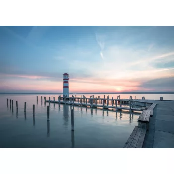 Móló és napkelte poszter, fotótapéta