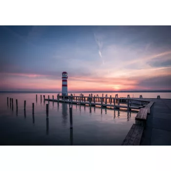 Móló és naplemente poszter, fotótapéta