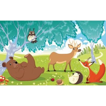 Színes Zoo poszter, fotótapéta, Vlies (104 x 70,5 cm)