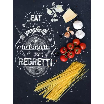   Spagetti hozzávalók poszter, fotótapéta, Vlies (184x254 cm, álló)