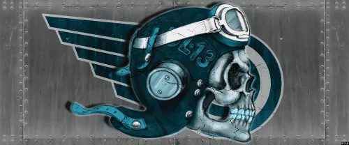 Koponya poszter, fotótapéta (250 x 104 cm)