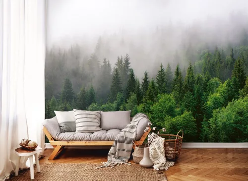 Ködös erdő poszter, fotótapéta (208 x 146 cm)
