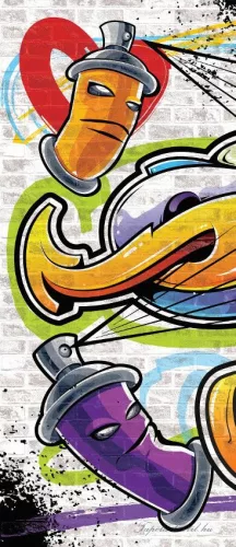 Graffiti öntapadós poszter, fotótapéta (91 x 211 cm)