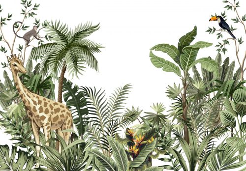 Állatok a dzsungelben poszter, fotótapéta Vlies (312 x 219 cm)