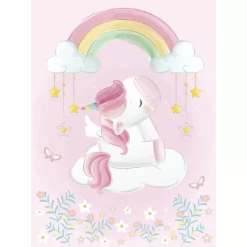   Egyszarvú a szivárvány alatt poszter, fotótapéta (184 x 254 cm)