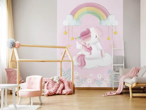 Egyszarvú a szivárvány alatt poszter, fotótapéta (206 x 275 cm)