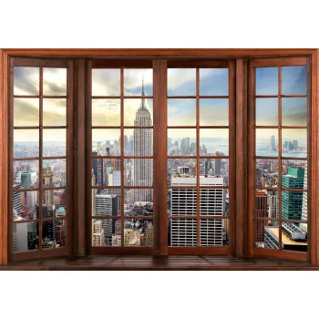 New Yorkra kilátás ablakból poszter, fotótapéta