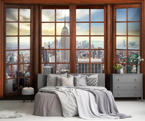 New Yorkra kilátás ablakból poszter, fotótapéta