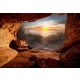 Barlang és tenger naplementében poszter, fotótapéta Vlies (254 x 184 cm)