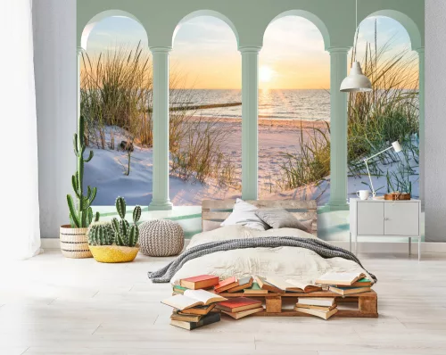 Tengerpart napkeltekor poszter, fotótapéta