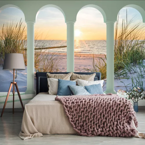 Tengerpart napkeltekor poszter, fotótapéta