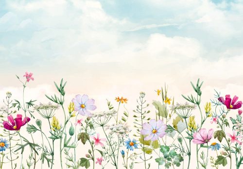 Virágok a Réten poszter, fotótapéta Vlies (208 x 146 cm)