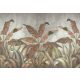 Rajzolt trópusi levelek beton háttérel poszter, fotótapéta (416 x 290 cm)
