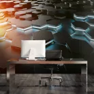 3D-s hatszög mintás poszter, fotótapéta