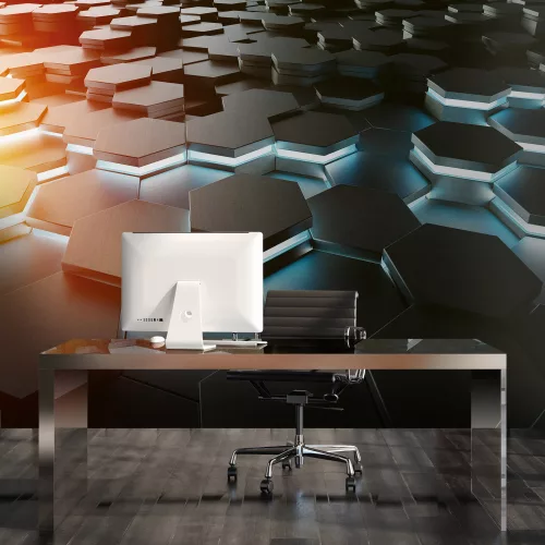 3D-s hatszög mintás poszter, fotótapéta