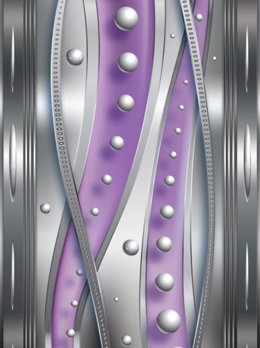 Ezüst golyók lilában poszter, fotótapéta, Vlies  (206x275 cm, álló)