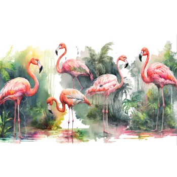 Flamingók poszter, fotótapéta