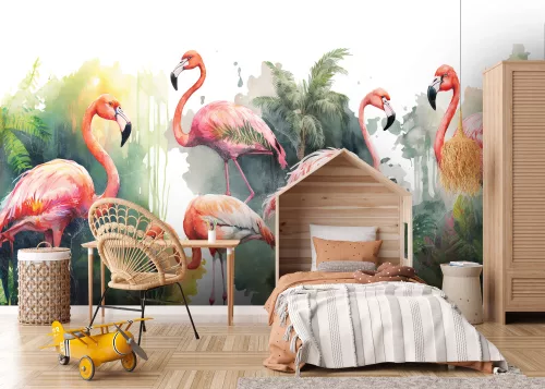 Flamingók poszter, fotótapéta