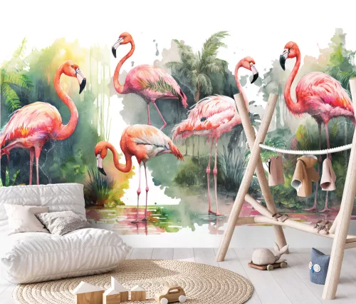 Flamingók poszter, fotótapéta