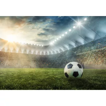 Focilabda a kivilágított stadionban poszter, fotótapéta