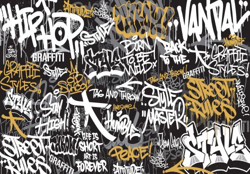 Graffiti - Tag and throw poszter, fotótapéta Vlies (254 x 184 cm)