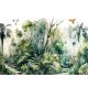 Festett trópusi erdő madarakkal poszter, fotótapéta, Vlies (104 x 70,5 cm)