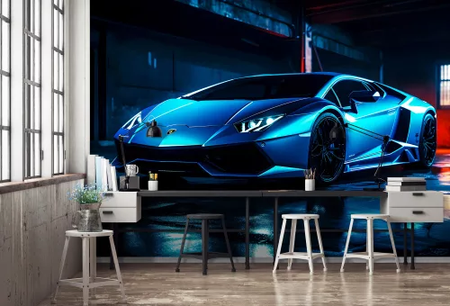 Lamborghini kékben poszter, fotótapéta