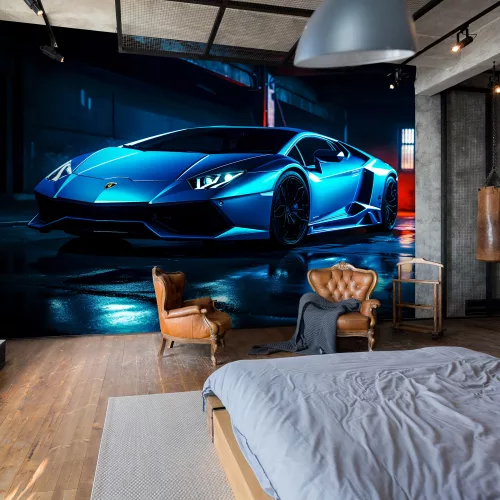 Lamborghini kékben poszter, fotótapéta