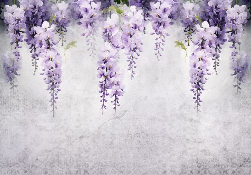 Lelógó lila wisteria poszter, fotótapéta, Vlies (104 x 70,5 cm)