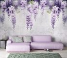 Lelógó lila wisteria poszter, fotótapéta, Vlies (400 x 280 cm)