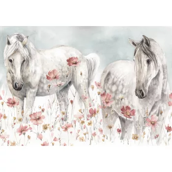   Lovak virágokkal - Wild Horses III, Lisa Audit poszter, fotótapéta