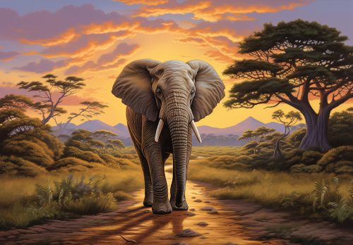 Elefánt poszter, fotótapéta, Vlies (104 x 70,5 cm)