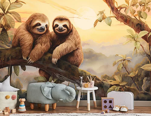 Lajhárok poszter, fotótapéta (150 x 105 cm)