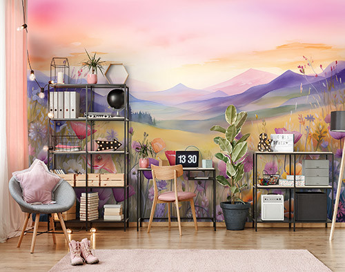 Színes rét poszter, fotótapéta, Vlies (104 x 70,5 cm)