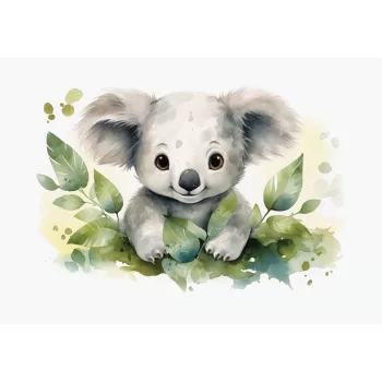 Koala zöld levelek között poszter, fotótapéta