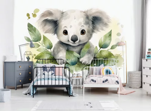 Koala zöld levelek között poszter, fotótapéta