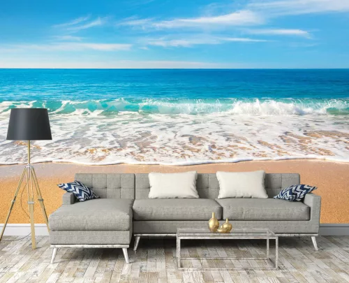 Hullámok a homokos tengerparton poszter, fotótapéta