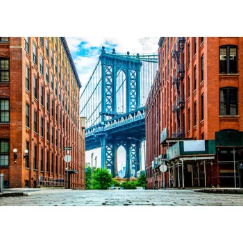 Manhattan híd a házak közül poszter, fotótapéta
