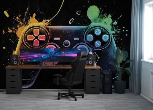 Gamer - Színes hangulat poszter, fotótapéta, Vlies (104 x 70,5 cm)