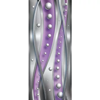   Ezüst gyöngyök lilában öntapadós poszter, fotótapéta (91 x 211 cm)