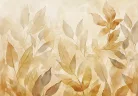 Sárga-bézs feltörő levelek poszter, fotótapéta, Vlies (100 x 75 cm)