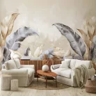 Pasztel és szürke levelek poszter, fotótapéta