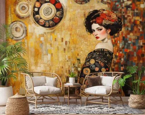 Klimt ihlette női alak poszter, fotótapéta