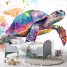 TEknős és színfoltok poszter, fotótapéta, Vlies (100 x 75 cm)