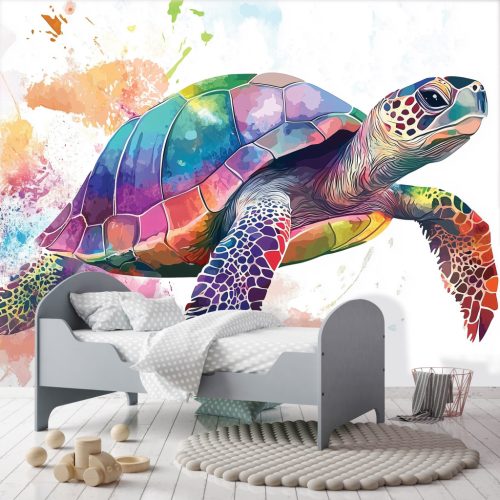 TEknős és színfoltok poszter, fotótapéta, Vlies (100 x 75 cm)