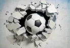 Falból kitörő focilabda poszter, fotótapéta