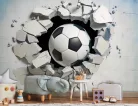 Falból kitörő focilabda poszter, fotótapéta