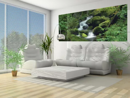 Erdei patak poszter, fotótapéta (250 x 104 cm)